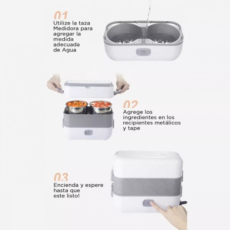 Lonchera Electrica Con 2 Recipientes